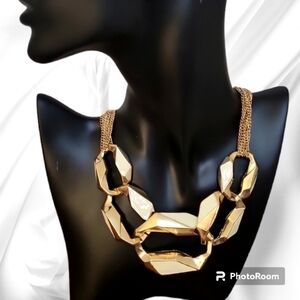 VTG Geometric Space Age Mod Chunky Baddie Link Necklace